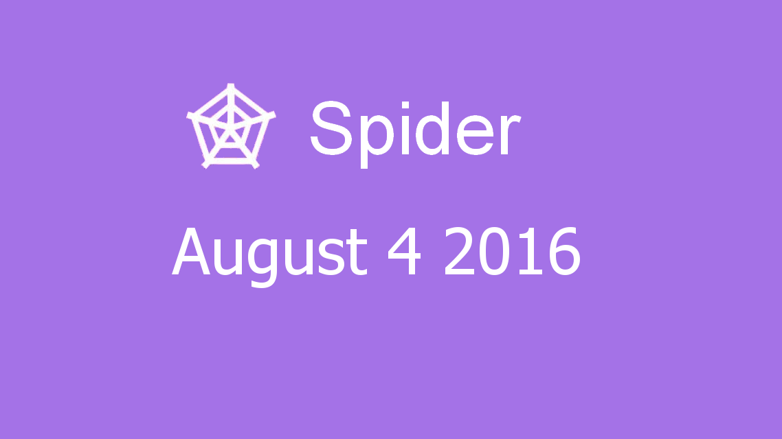 Microsoft solitaire collection - Spider - August 04 2016