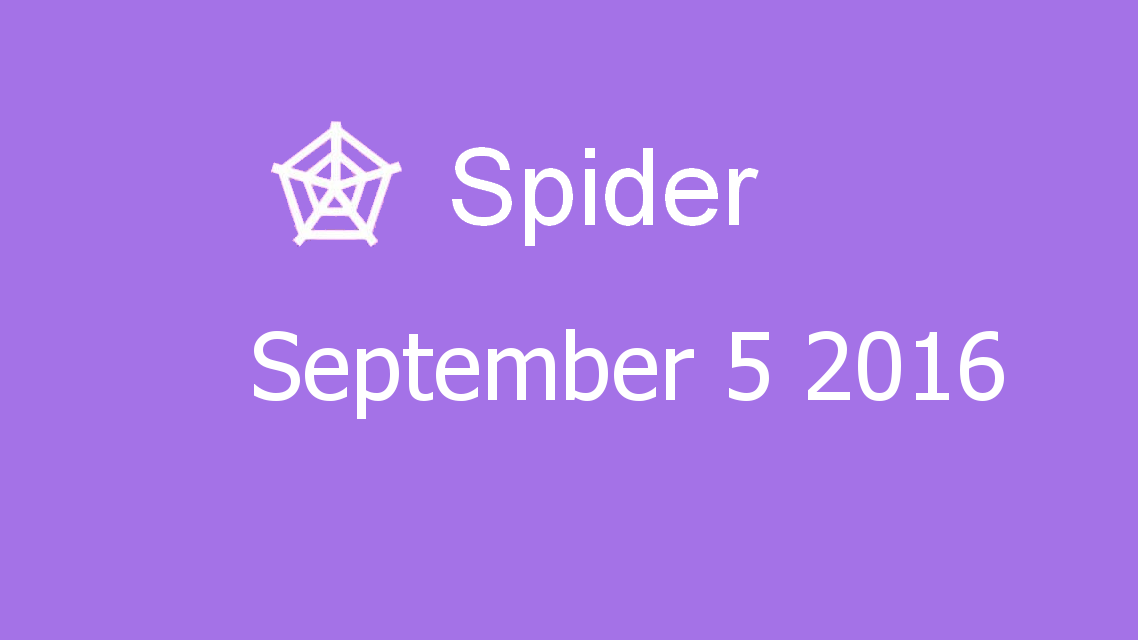 Microsoft solitaire collection - Spider - September 05 2016