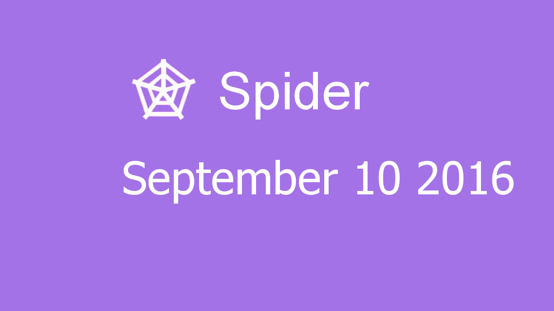 Microsoft solitaire collection - Spider - September 10 2016