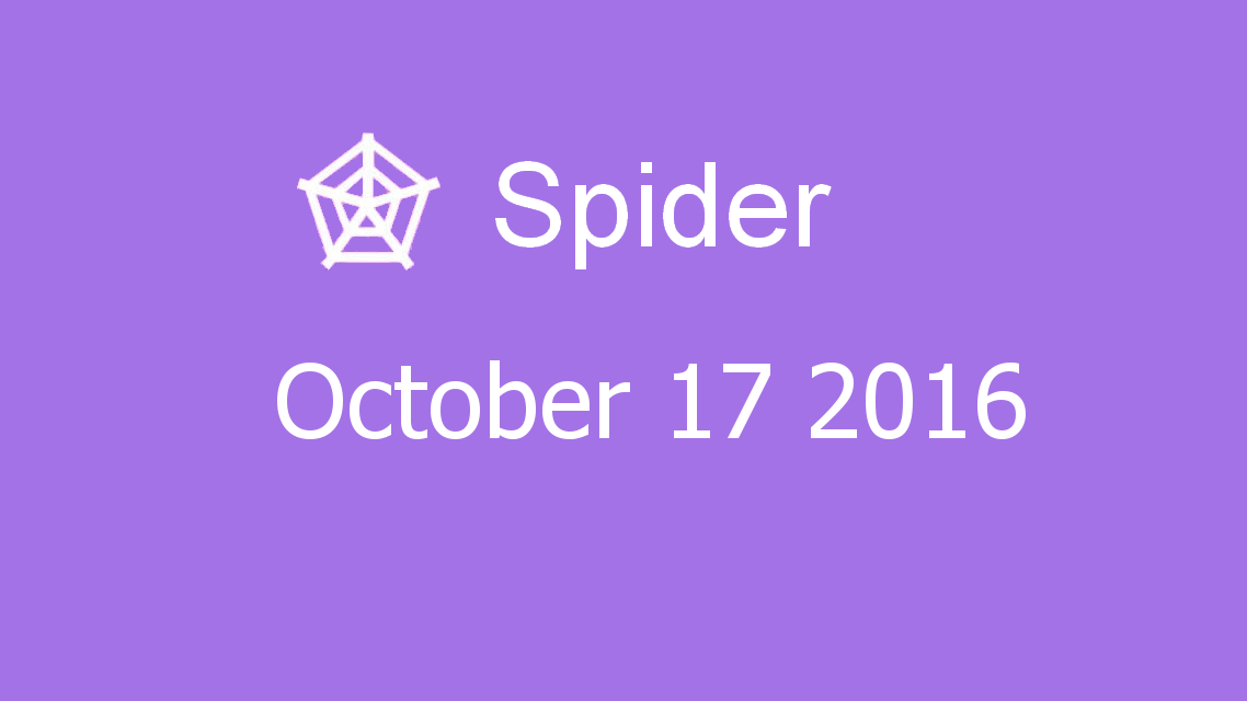 Microsoft solitaire collection - Spider - October 17 2016