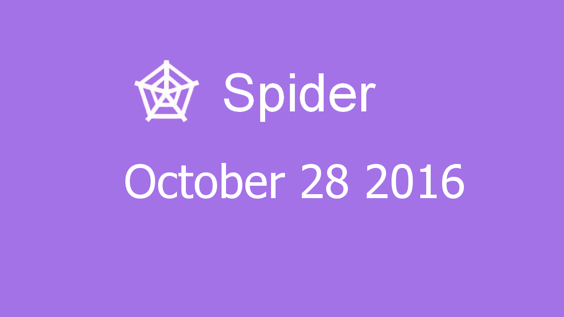 Microsoft solitaire collection - Spider - October 28 2016
