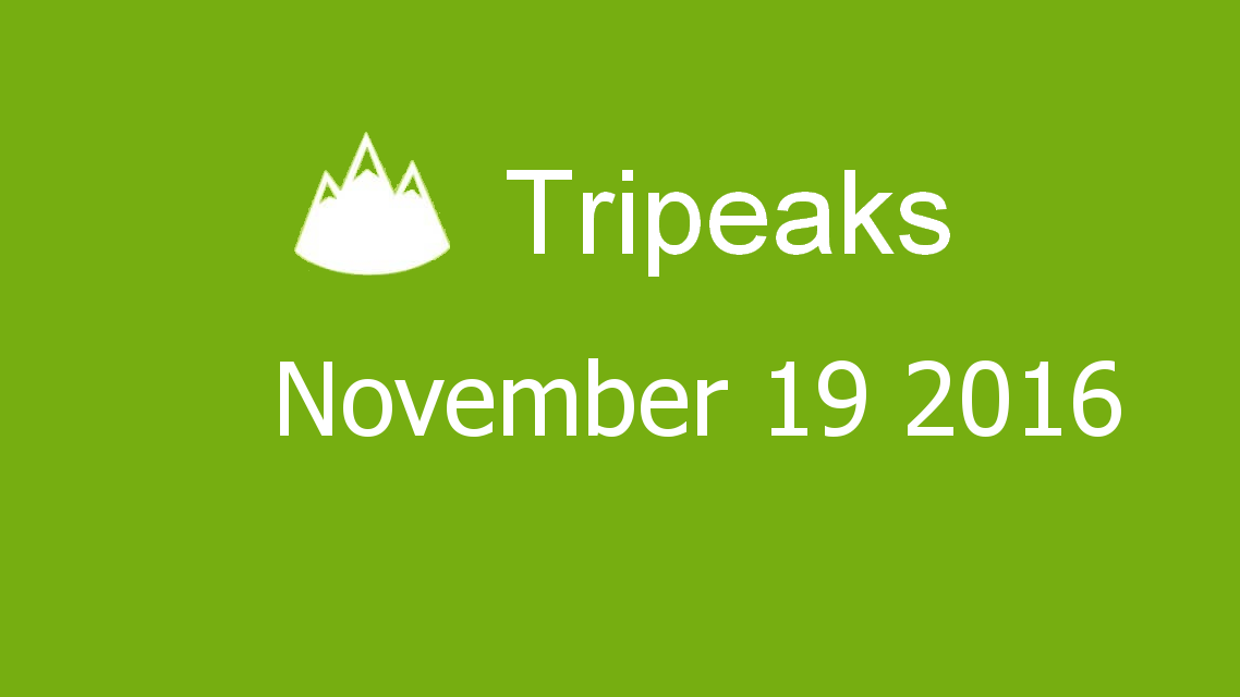Microsoft solitaire collection - Tripeaks - November 19 2016