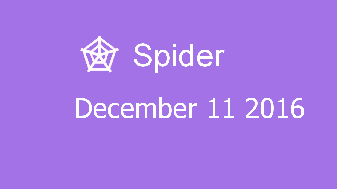 Microsoft solitaire collection - Spider - December 11 2016