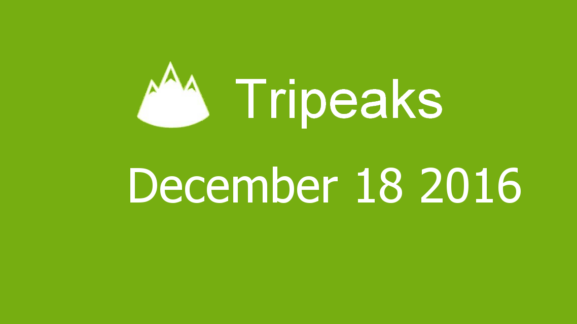 Microsoft solitaire collection - Tripeaks - December 18 2016