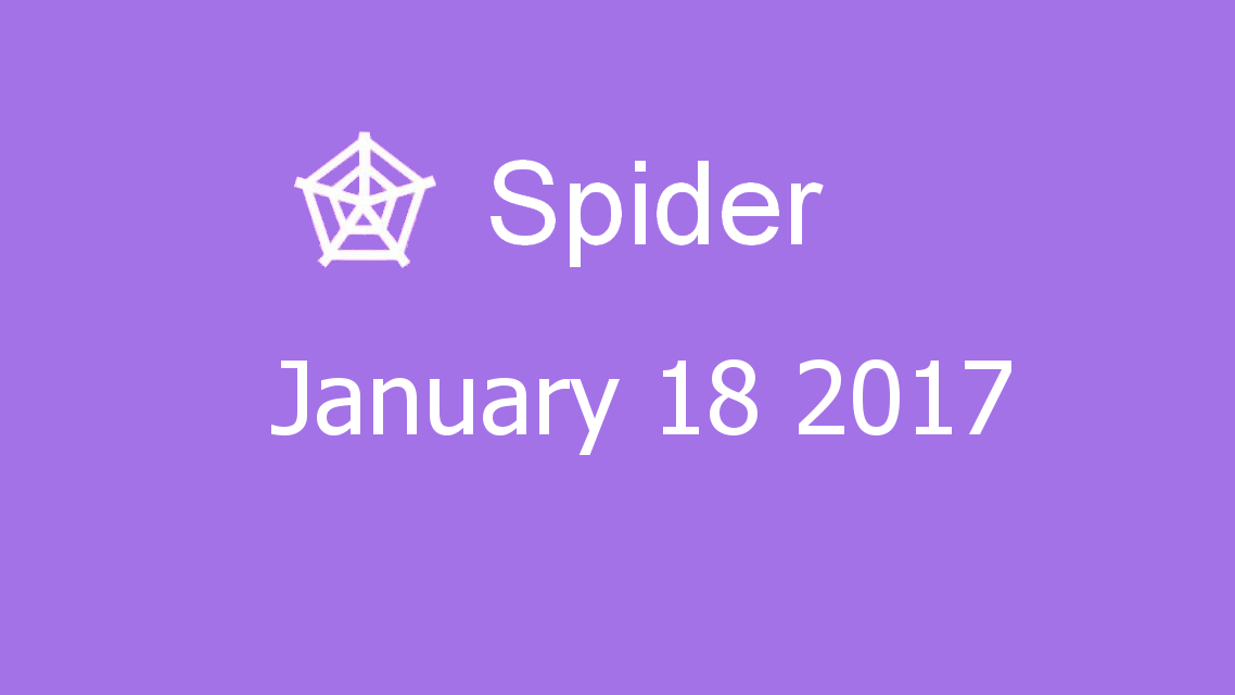 Microsoft solitaire collection - Spider - January 18 2017