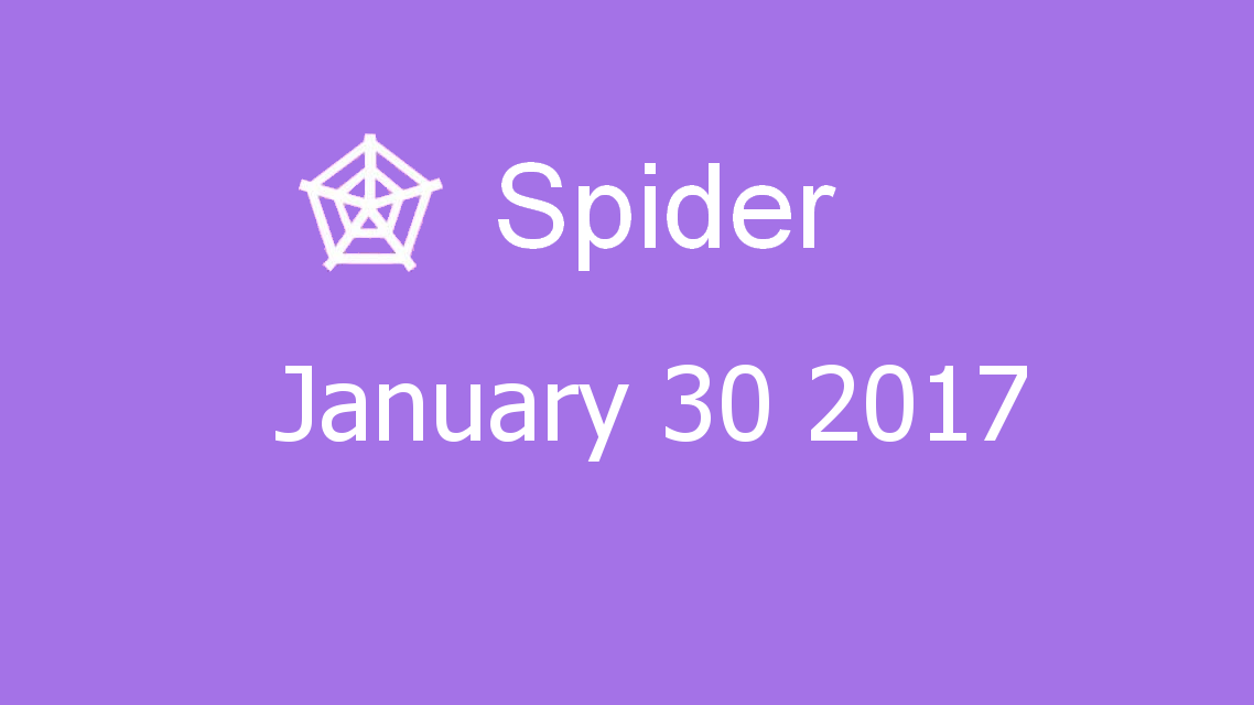 Microsoft solitaire collection - Spider - January 30 2017