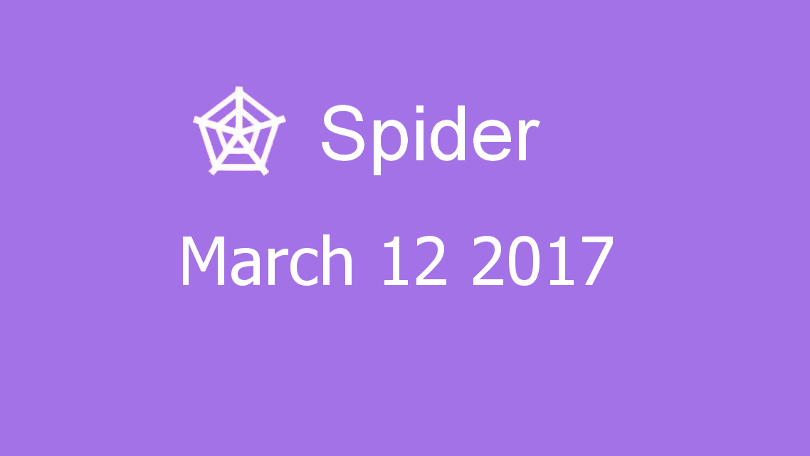 Microsoft solitaire collection - Spider - March 12 2017