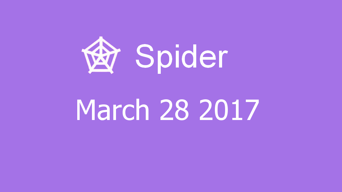 Microsoft solitaire collection - Spider - March 28 2017