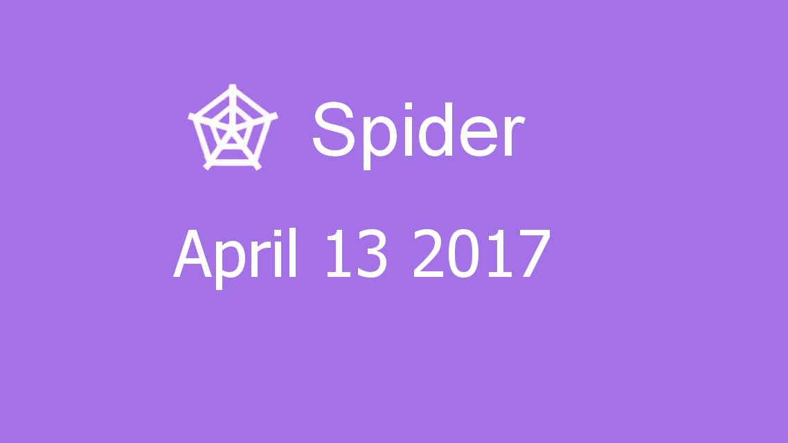 Microsoft solitaire collection - Spider - April 13 2017