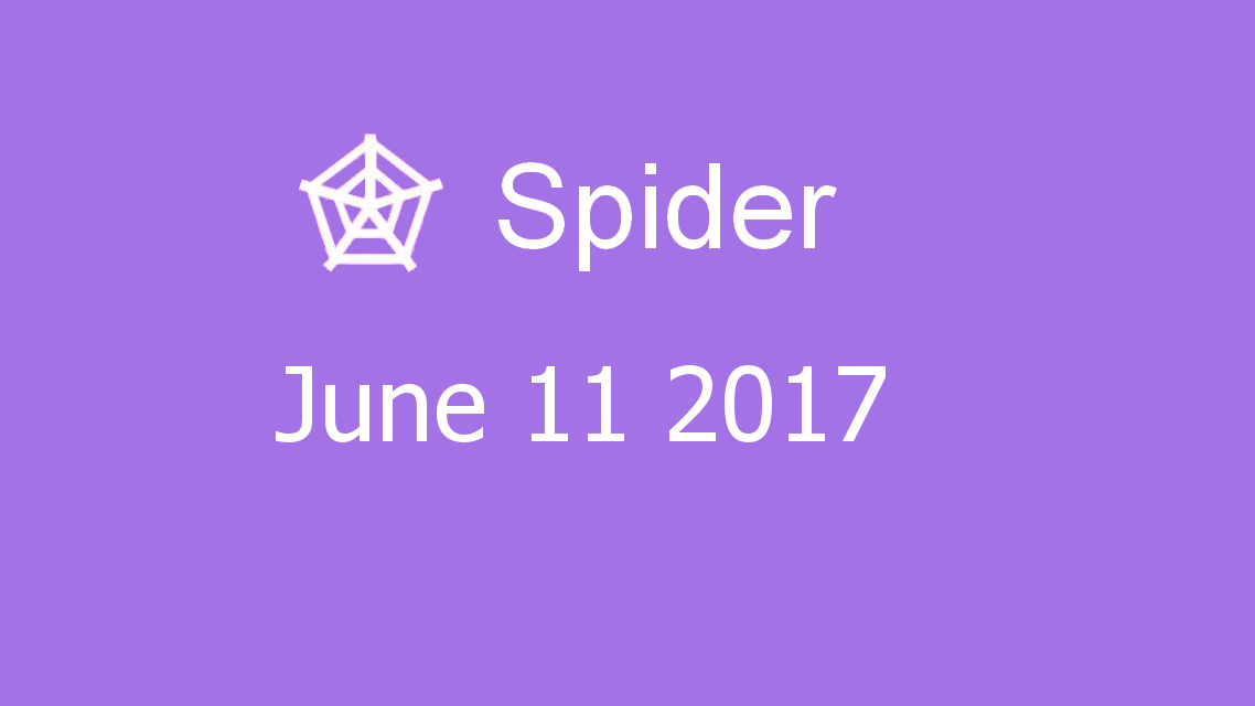 Microsoft solitaire collection - Spider - June 11 2017