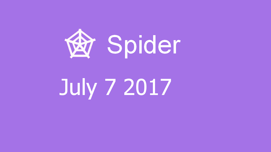 Microsoft solitaire collection - Spider - July 07 2017