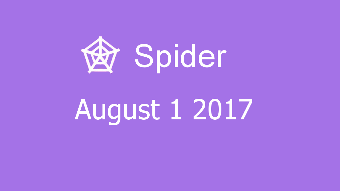 Microsoft solitaire collection - Spider - August 01 2017