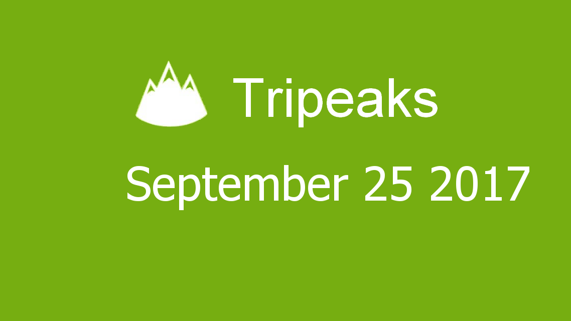 Microsoft solitaire collection - Tripeaks - September 25 2017
