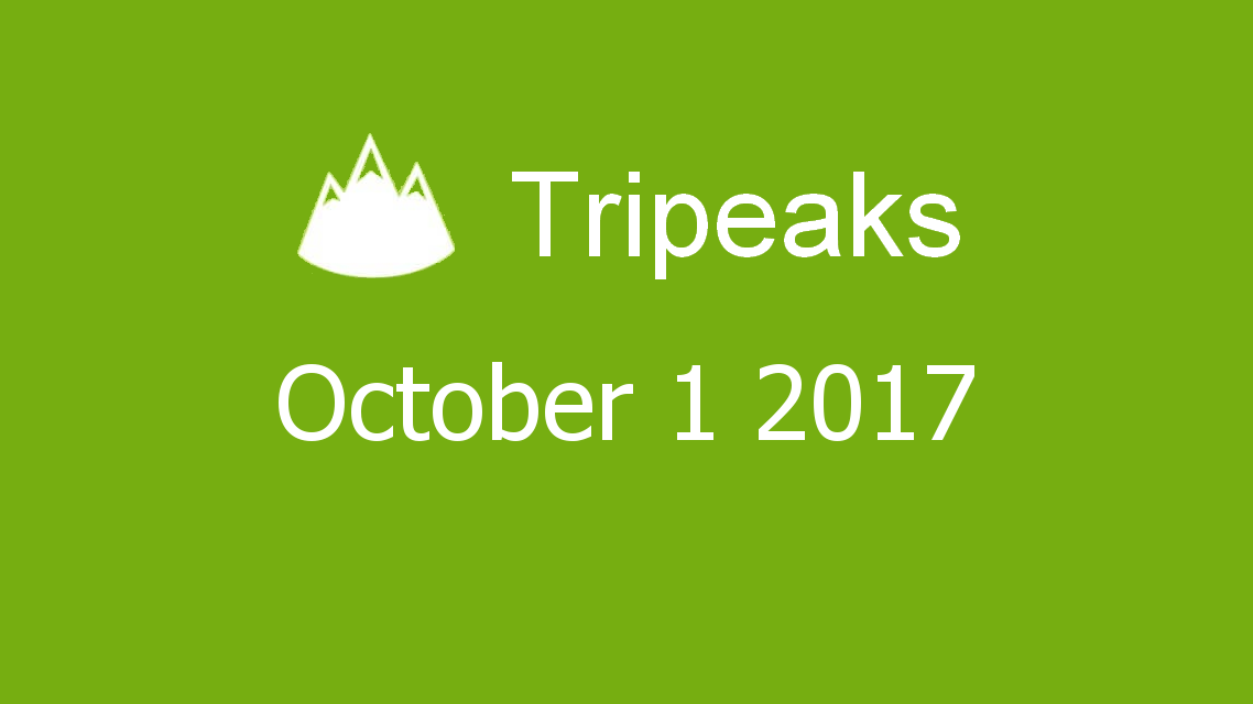 Microsoft solitaire collection - Tripeaks - October 01 2017