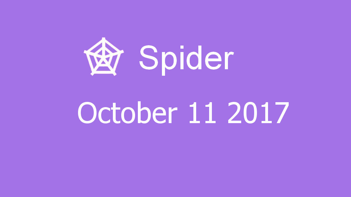 Microsoft solitaire collection - Spider - October 11 2017