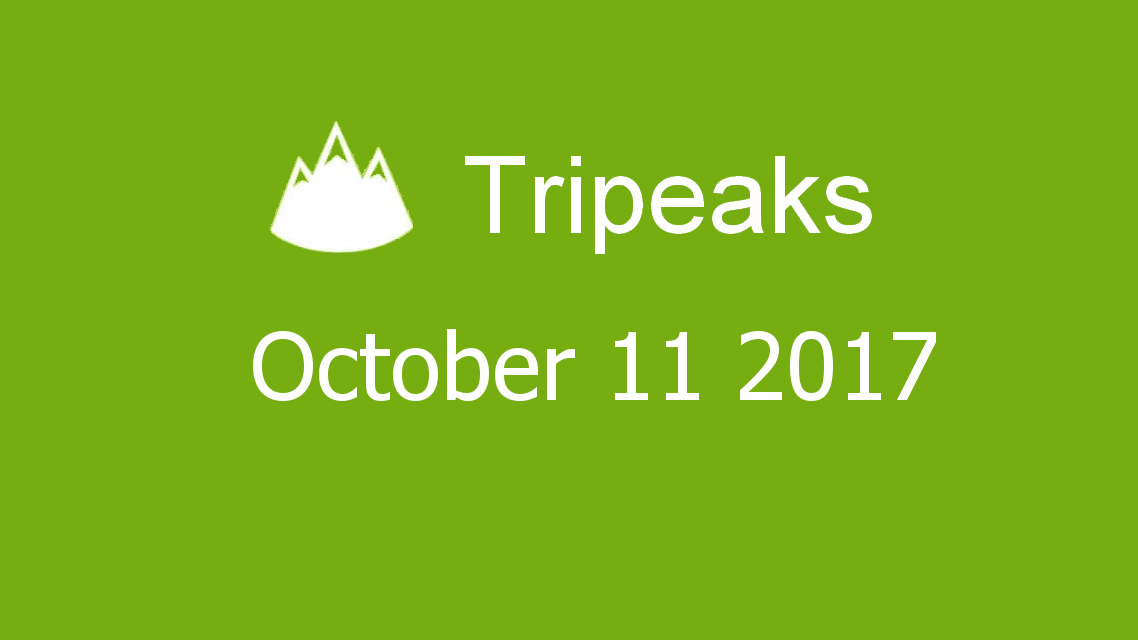 Microsoft solitaire collection - Tripeaks - October 11 2017