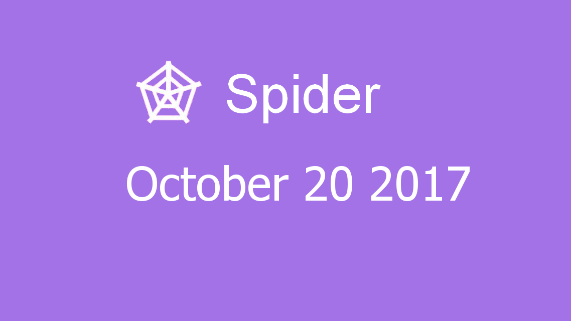 Microsoft solitaire collection - Spider - October 20 2017