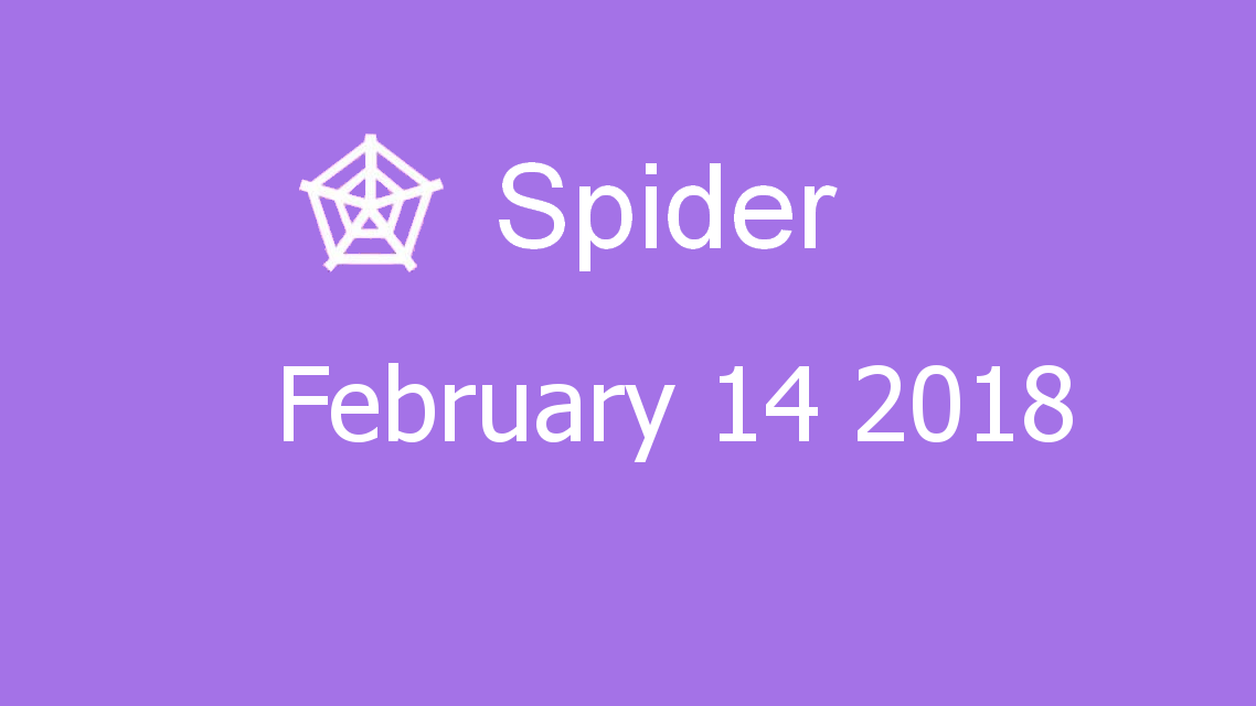 Microsoft solitaire collection - Spider - February 14 2018
