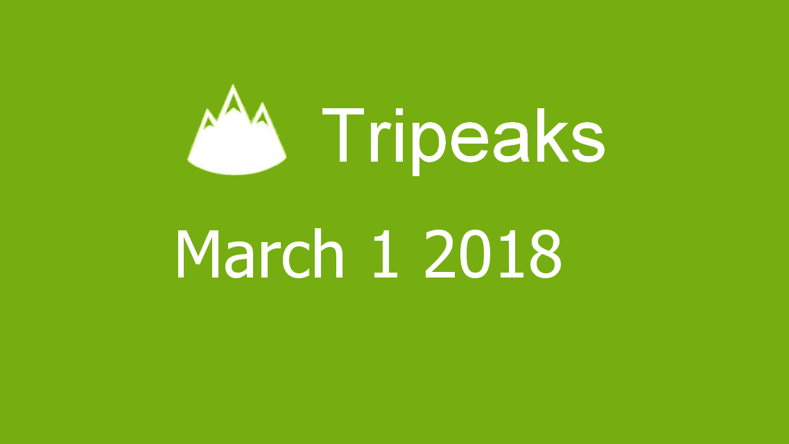 Microsoft solitaire collection - Tripeaks - March 01 2018