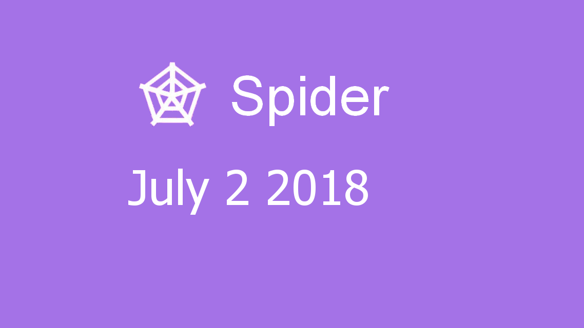 Microsoft solitaire collection - Spider - July 02 2018