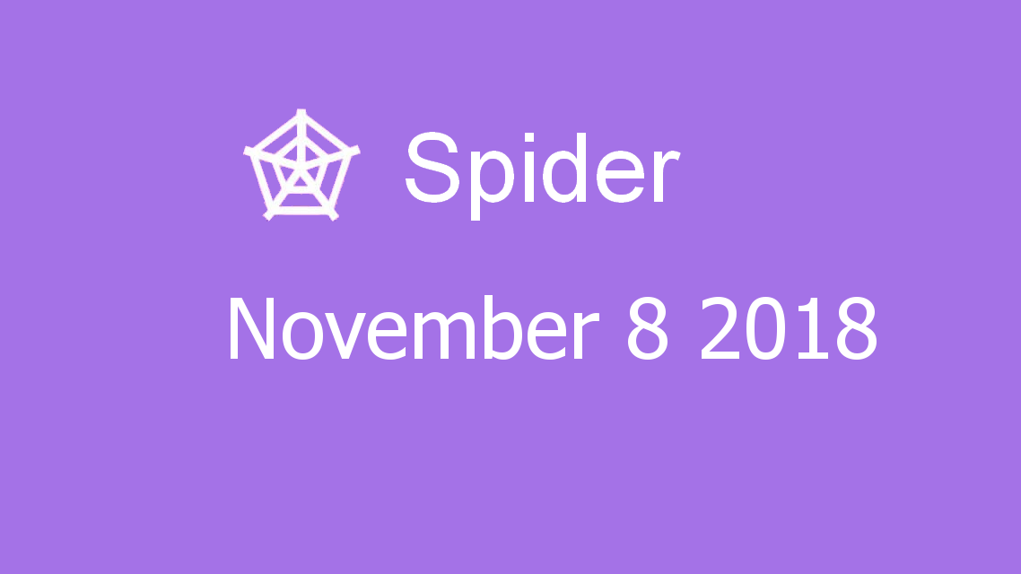 Microsoft solitaire collection - Spider - November 08 2018