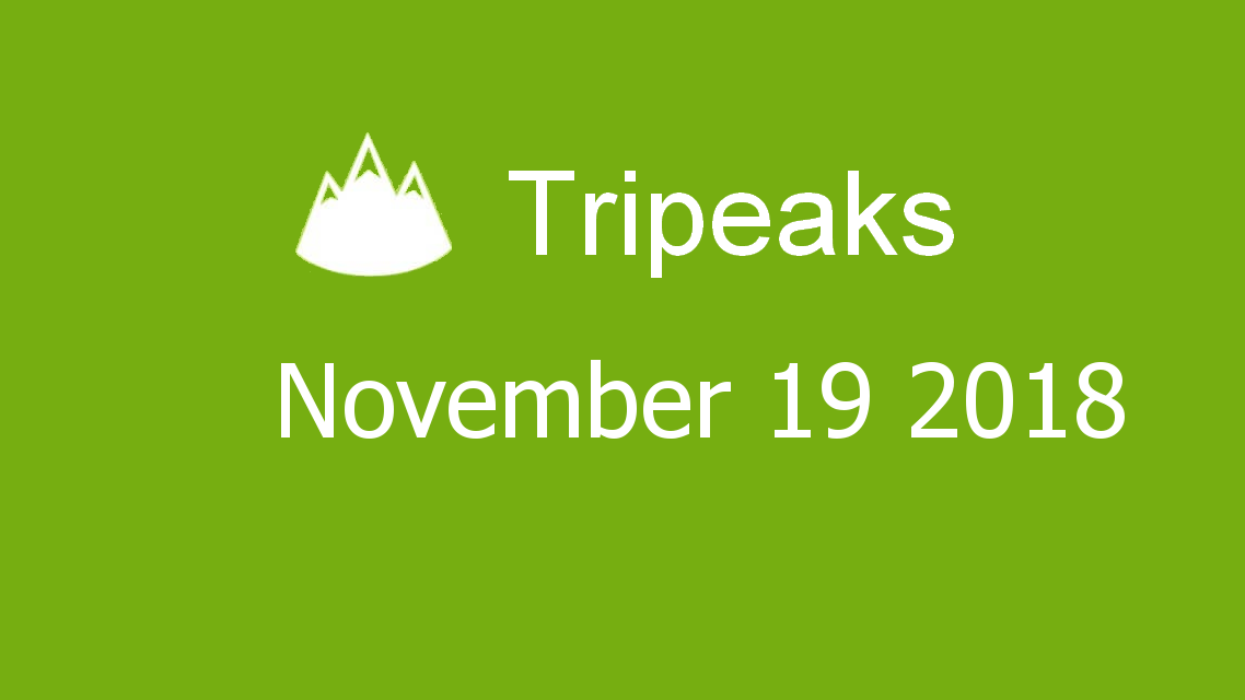 Microsoft solitaire collection - Tripeaks - November 19 2018