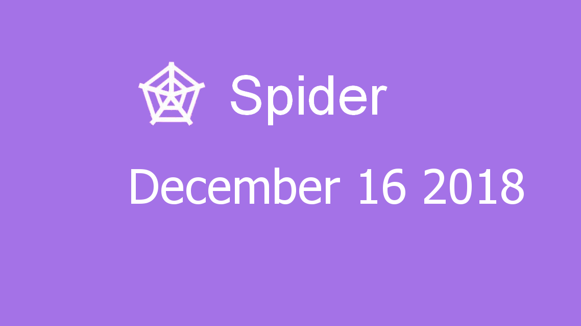 Microsoft solitaire collection - Spider - December 16 2018