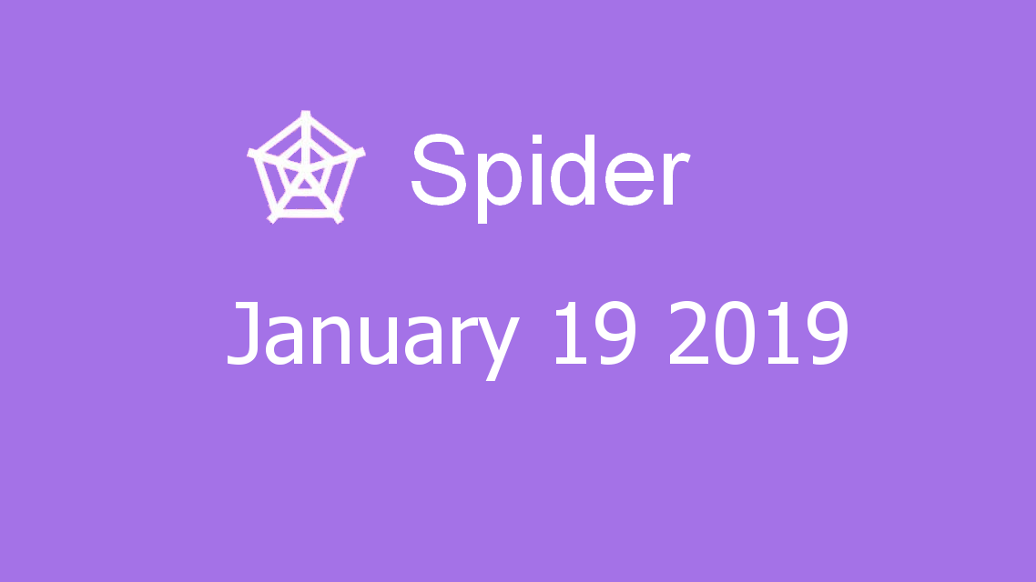 Microsoft solitaire collection - Spider - January 19 2019