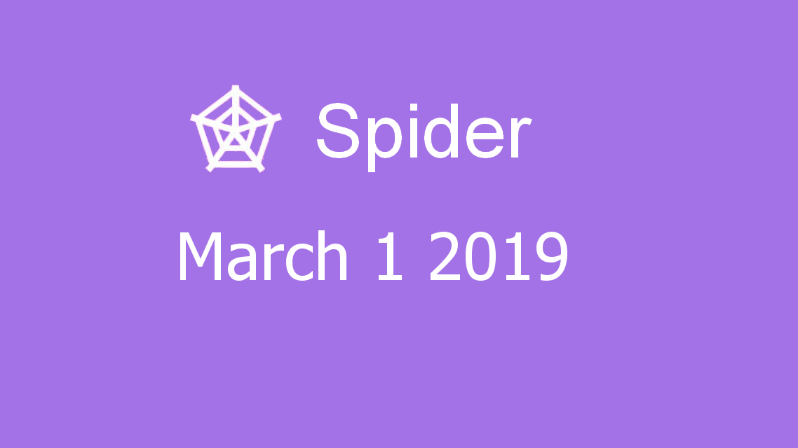 Microsoft solitaire collection - Spider - March 01 2019
