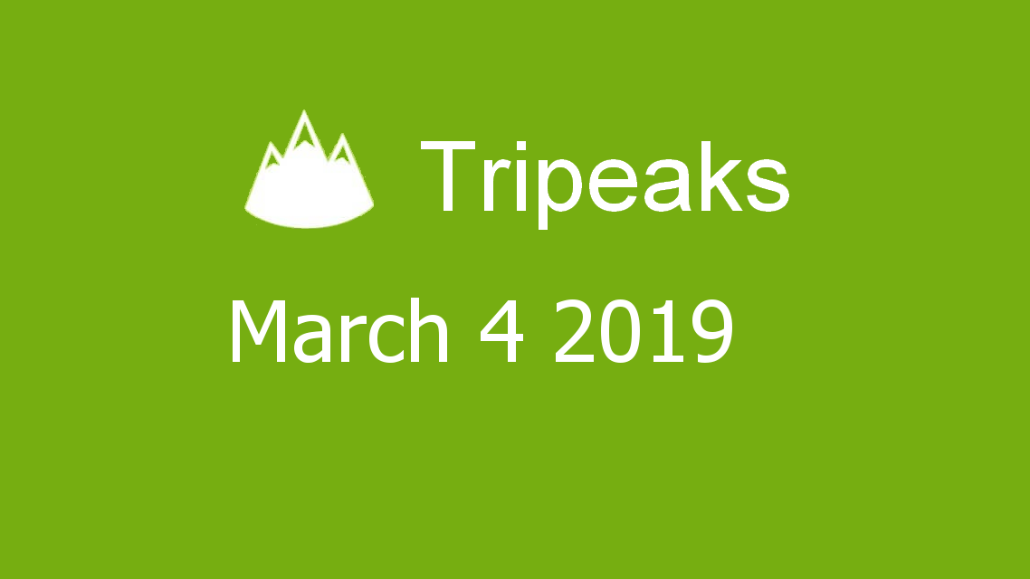 Microsoft solitaire collection - Tripeaks - March 04 2019