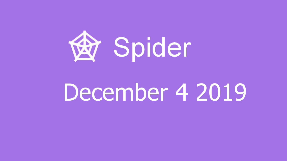 Microsoft solitaire collection - Spider - December 04 2019