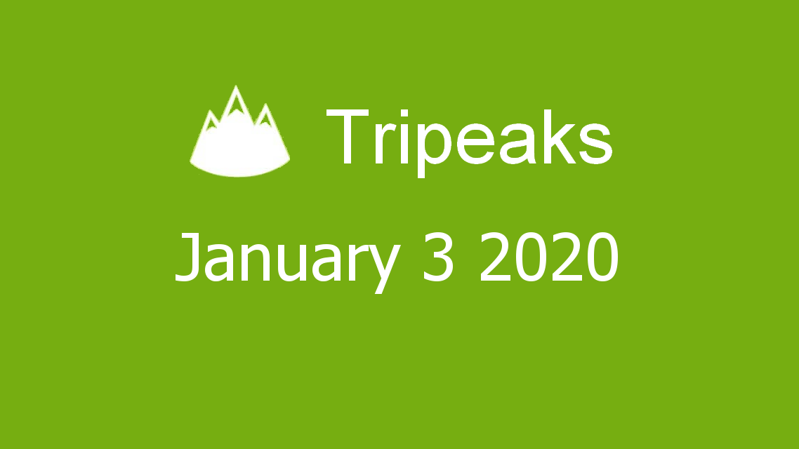 Microsoft solitaire collection - Tripeaks - January 03 2020