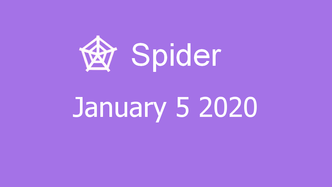 Microsoft solitaire collection - Spider - January 05 2020