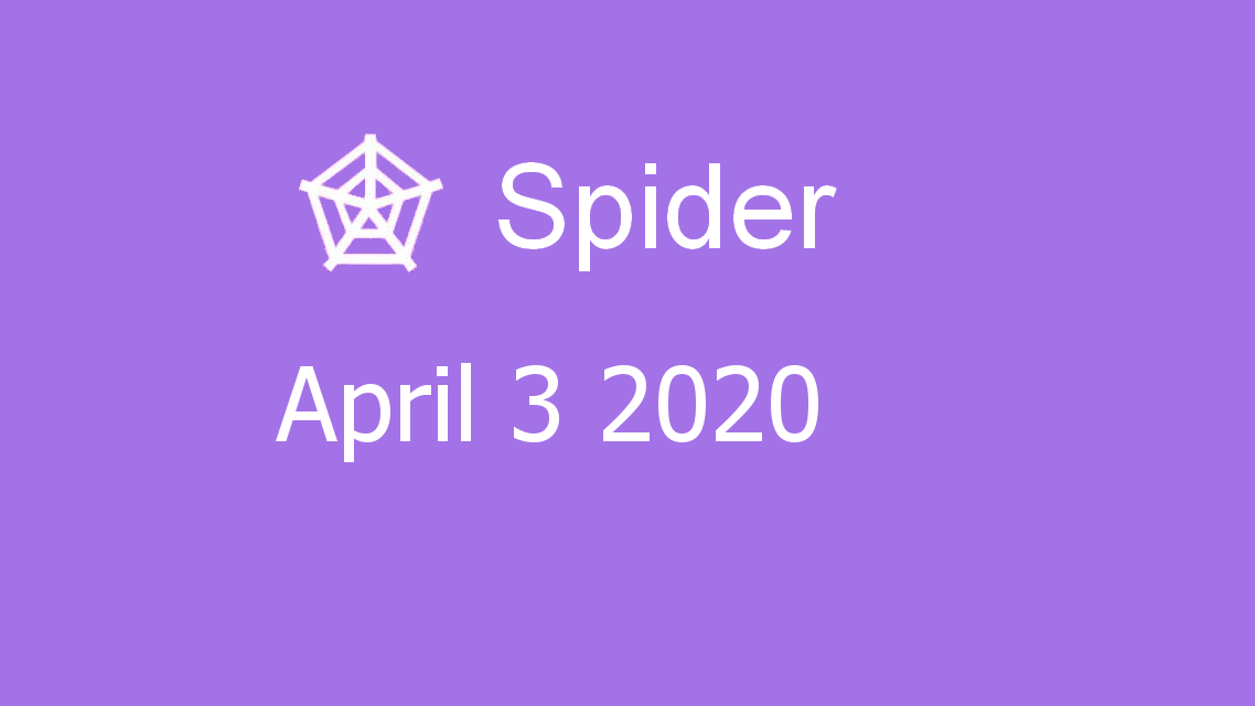 Microsoft solitaire collection - Spider - April 03 2020