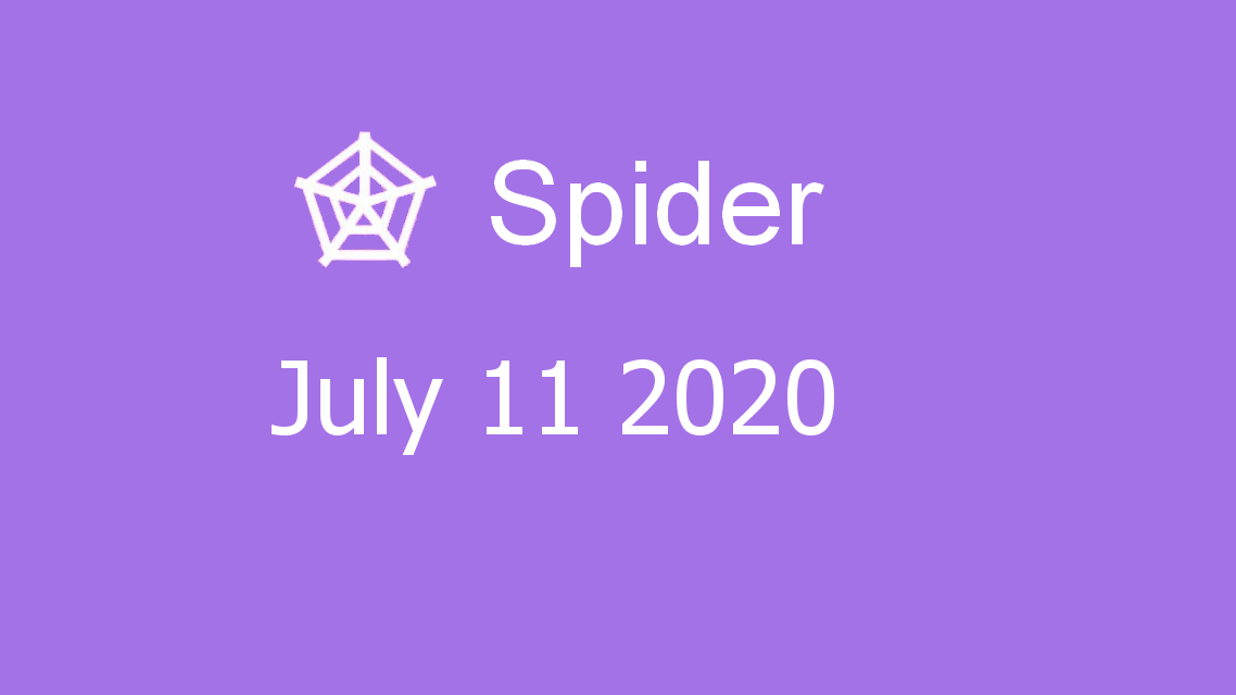 Microsoft solitaire collection - Spider - July 11 2020