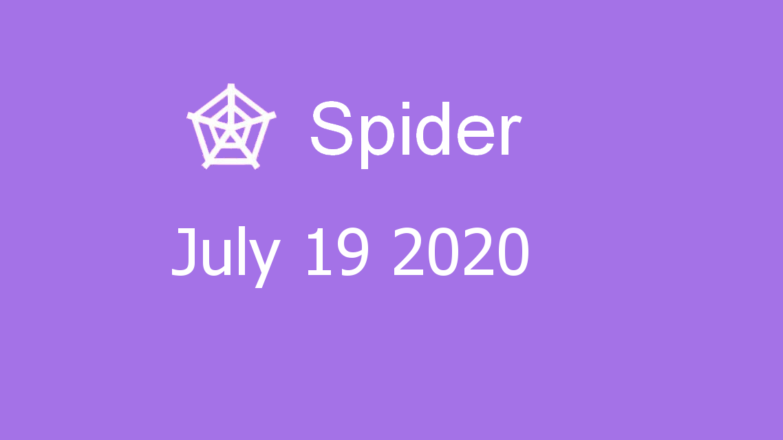 Microsoft solitaire collection - Spider - July 19 2020