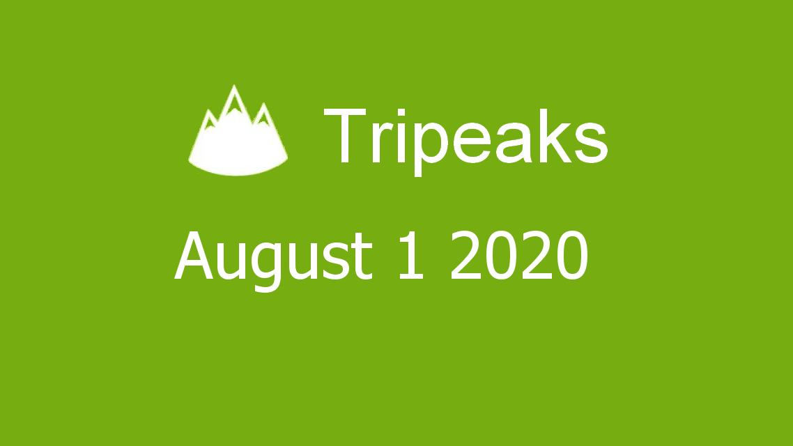 Microsoft solitaire collection - Tripeaks - August 01 2020