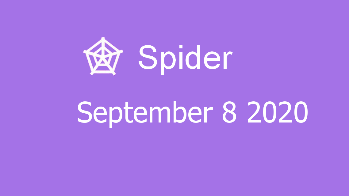 Microsoft solitaire collection - Spider - September 08 2020