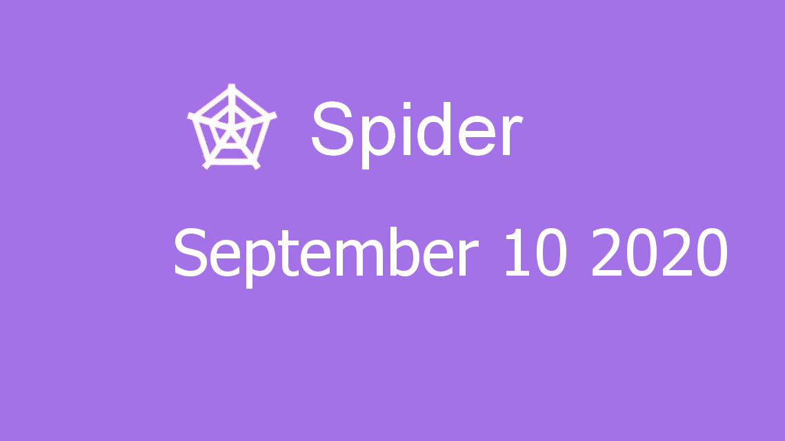 Microsoft solitaire collection - Spider - September 10 2020