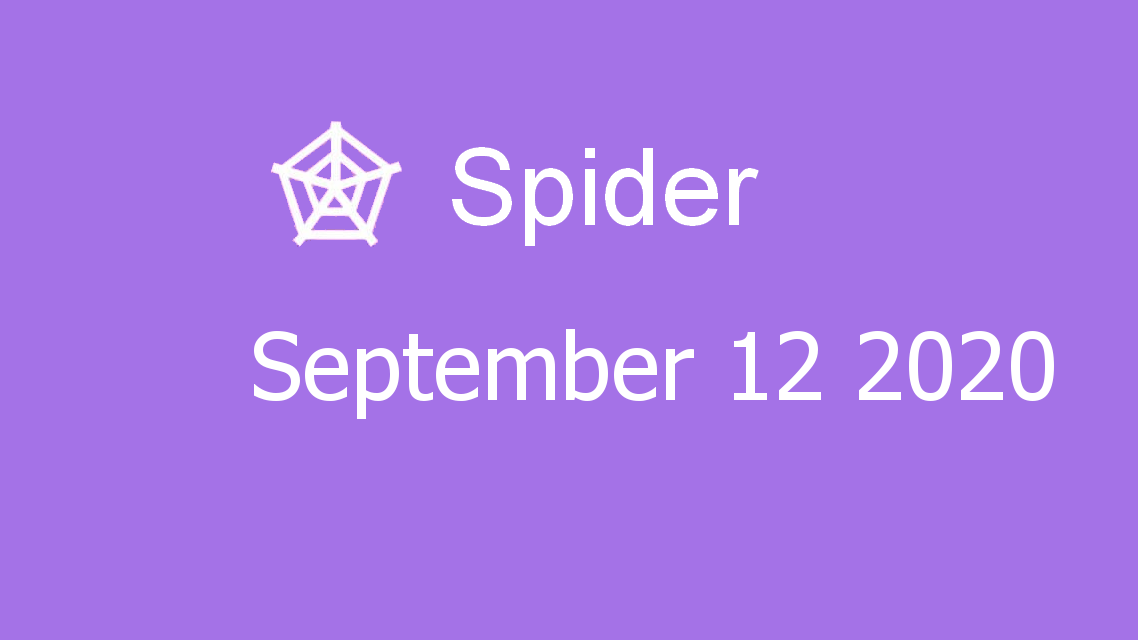 Microsoft solitaire collection - Spider - September 12 2020