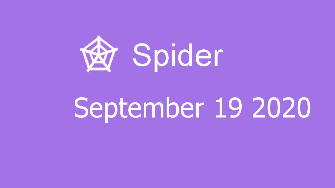 Microsoft solitaire collection - Spider - September 19 2020