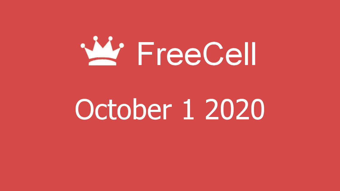 Microsoft solitaire collection - FreeCell - October 01 2020
