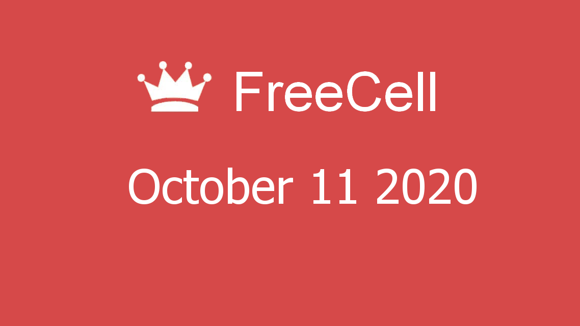 Microsoft solitaire collection - FreeCell - October 11 2020