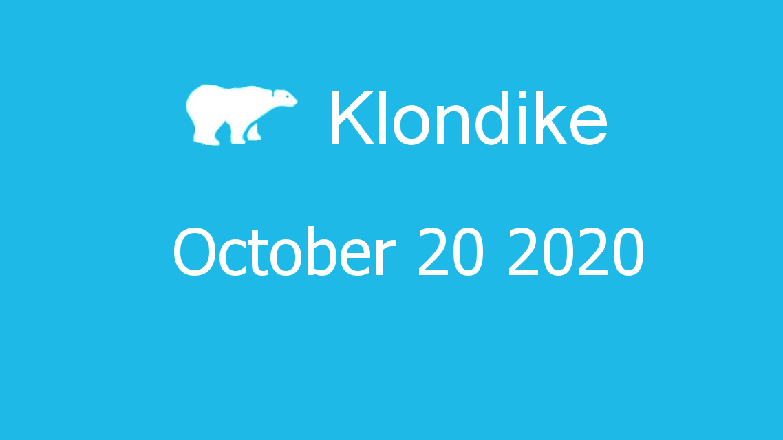 Microsoft solitaire collection - klondike - October 20 2020