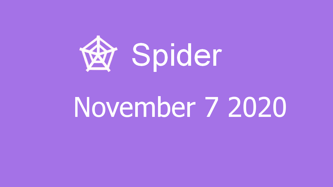 Microsoft solitaire collection - Spider - November 07 2020