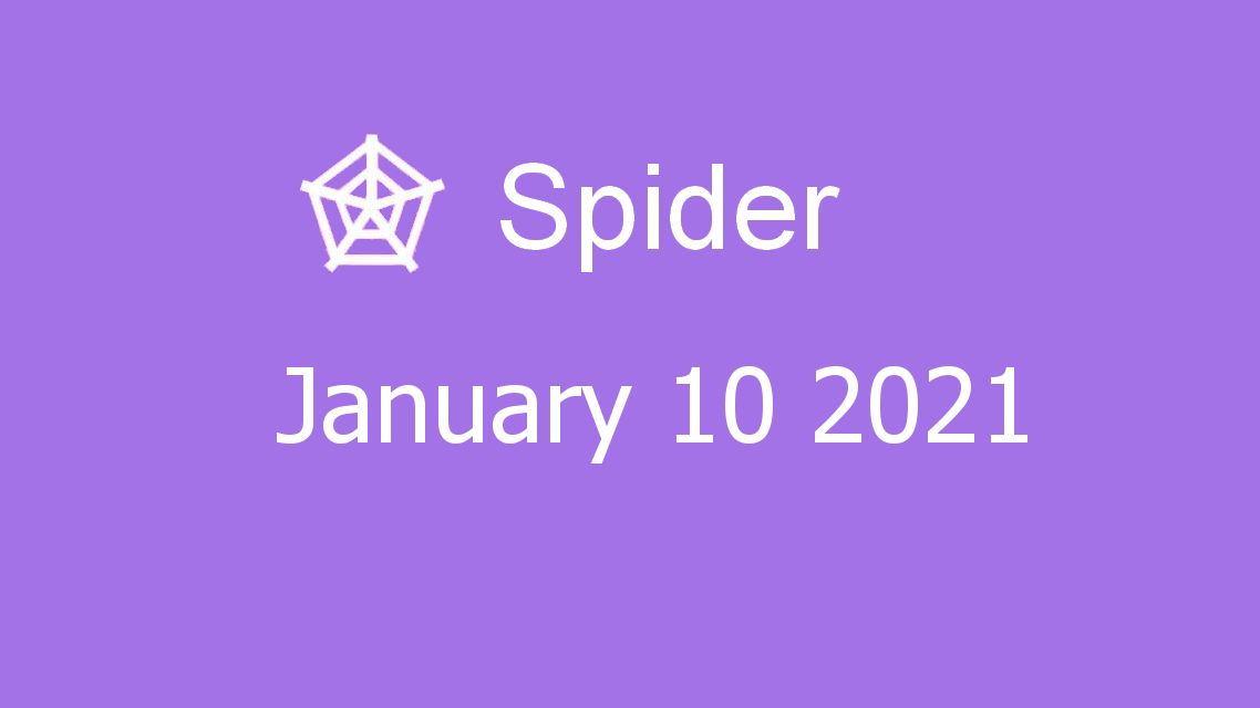 Microsoft solitaire collection - Spider - January 10 2021