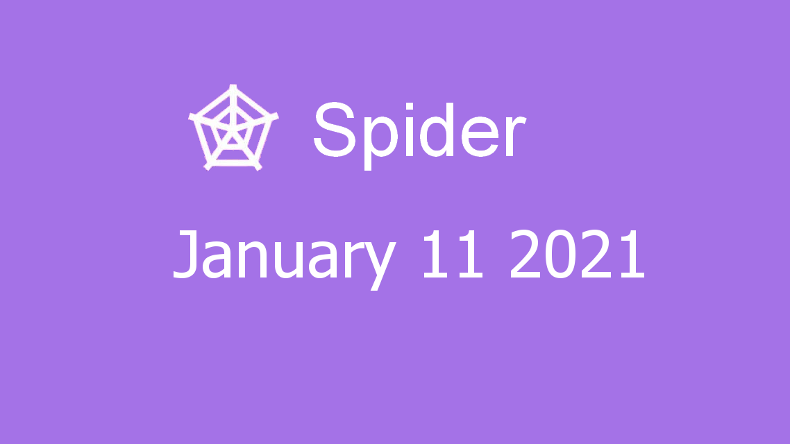 Microsoft solitaire collection - Spider - January 11 2021
