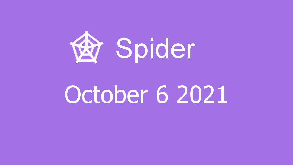 Microsoft solitaire collection - Spider - October 06 2021