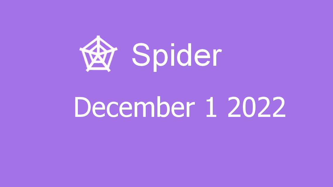 Microsoft solitaire collection - Spider - December 01 2022