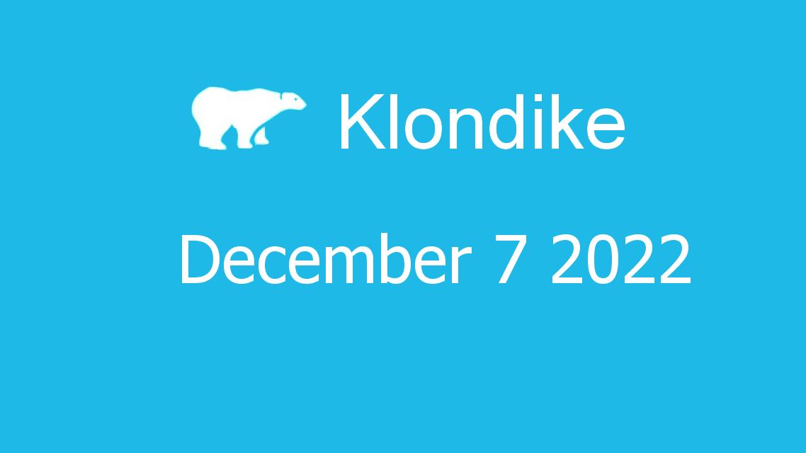 Microsoft solitaire collection - klondike - December 07 2022